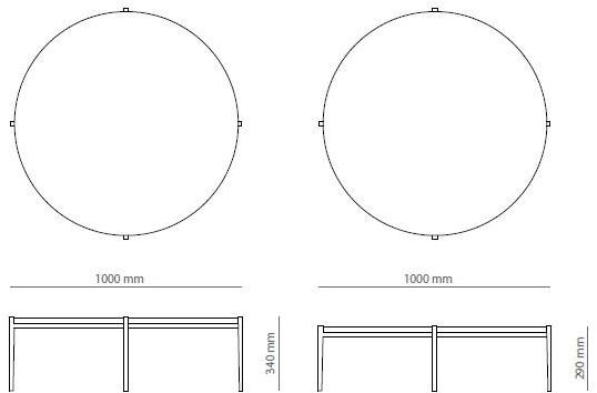 PRADDY Круглый журнальный столик из нержавеющей стали и дерева для гостиной  Ml262  - Вид №2