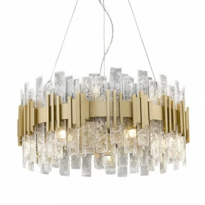 Люстра стеклянная 28х60 см золотая Delight Collection P68073-14 DELIGHT COLLECTION ДИЗАЙНЕРСКИЕ 00-3883085 Золото;прозрачный