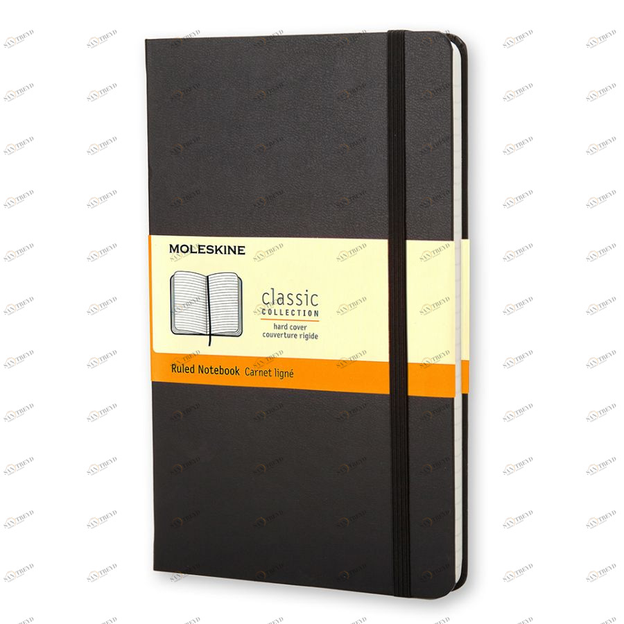 Блокнот Moleskine CLASSIC POCKET 90x140мм 192стр. линейка твердая обложка фиксирующая резинка черный 385015