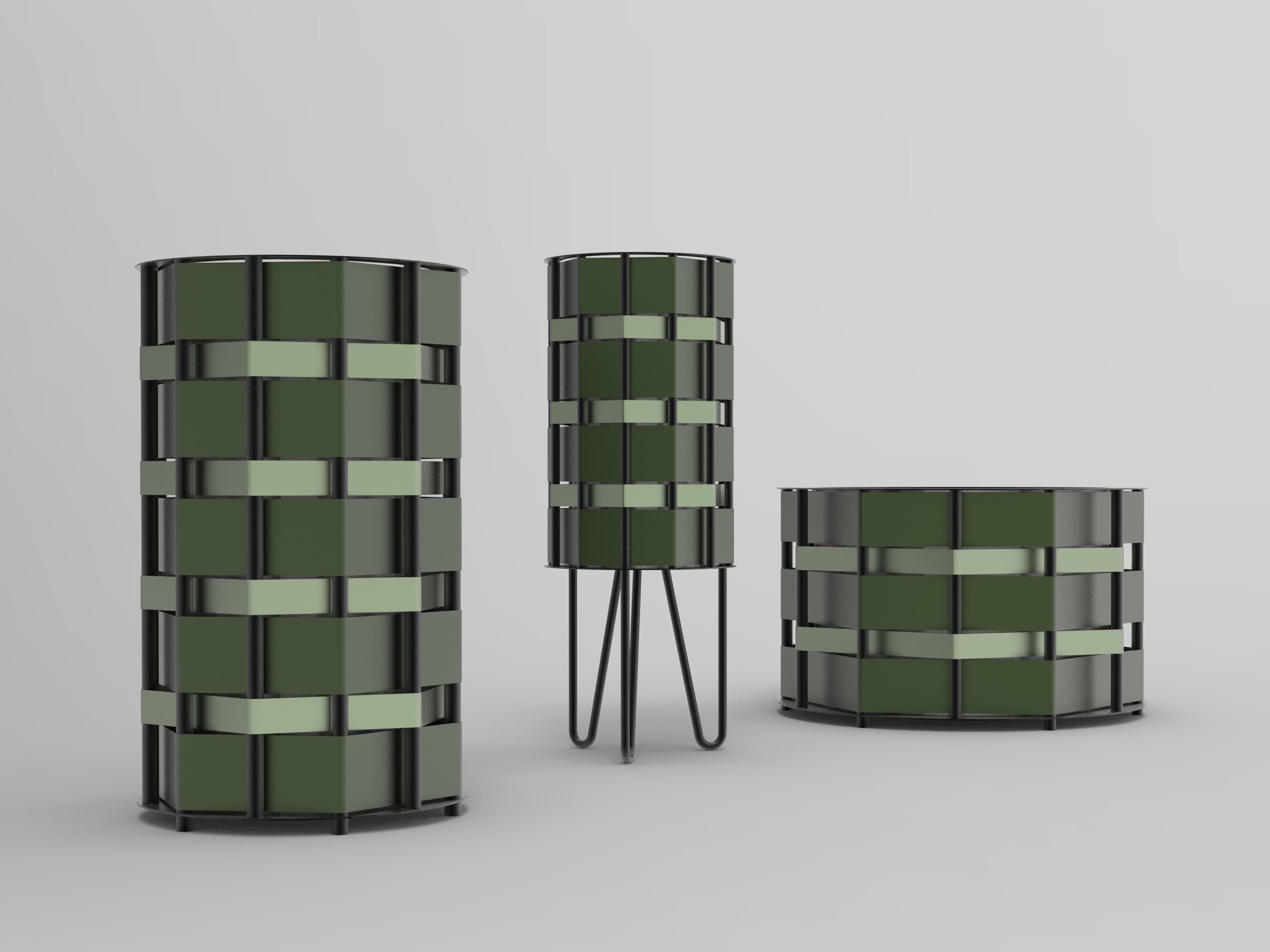 Круглый плантатор из оцинкованной стали Viscio Urban Design плетеная ARCH-00034578 - Вид №4