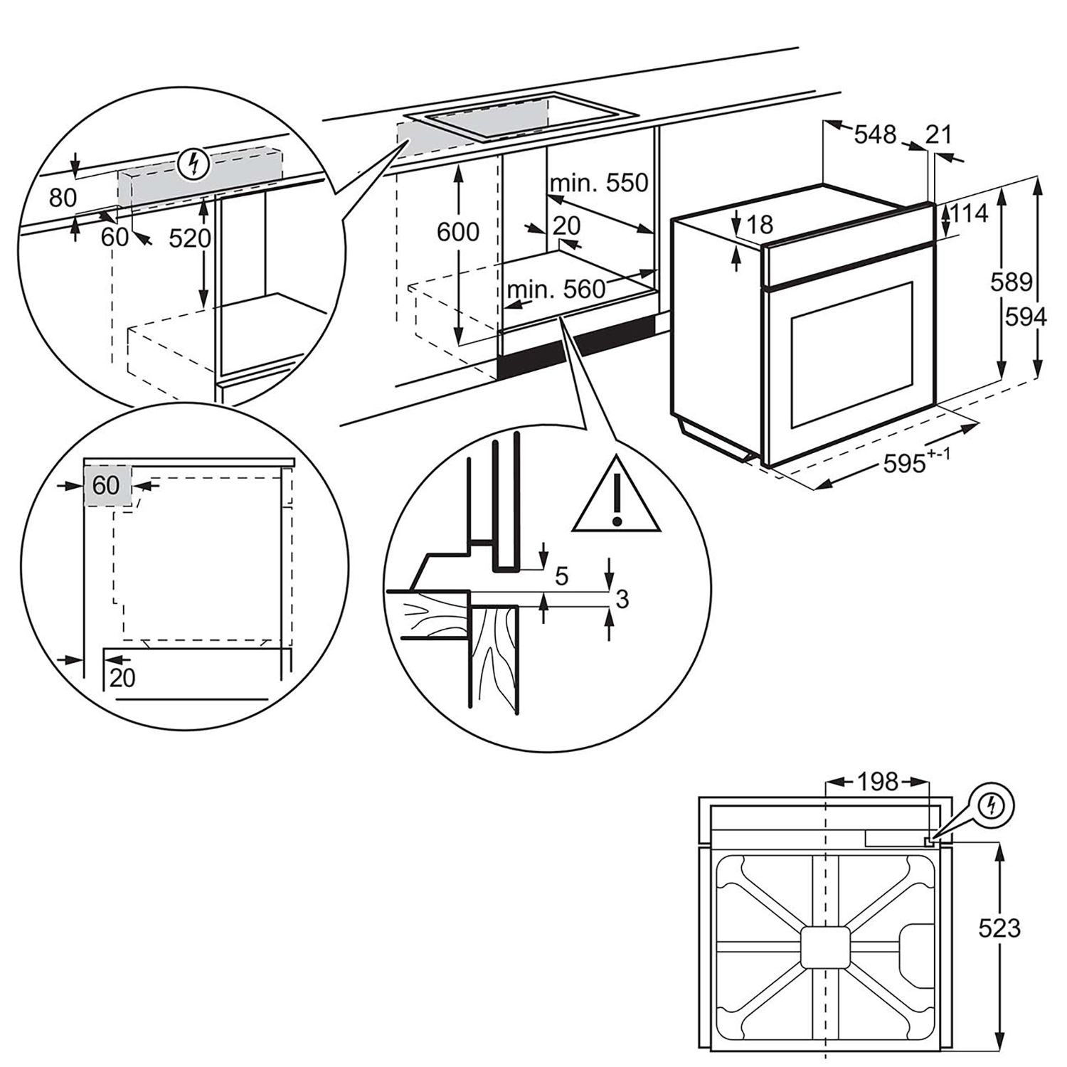 9101687 Электрический духовой шкаф AEG BES331111B черный STDN-0066905 - Вид №3