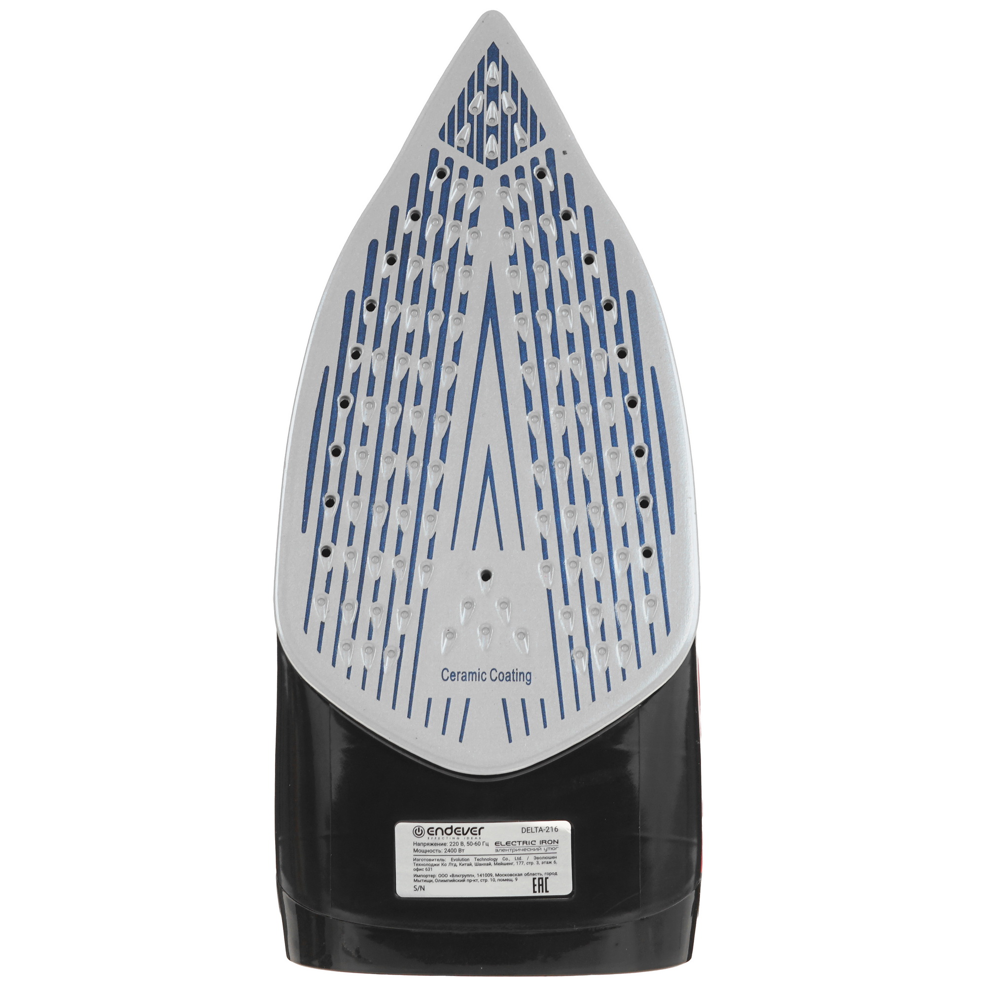 9912312 Утюг Endever Delta-216 черный STDN-0099628 - Вид №3