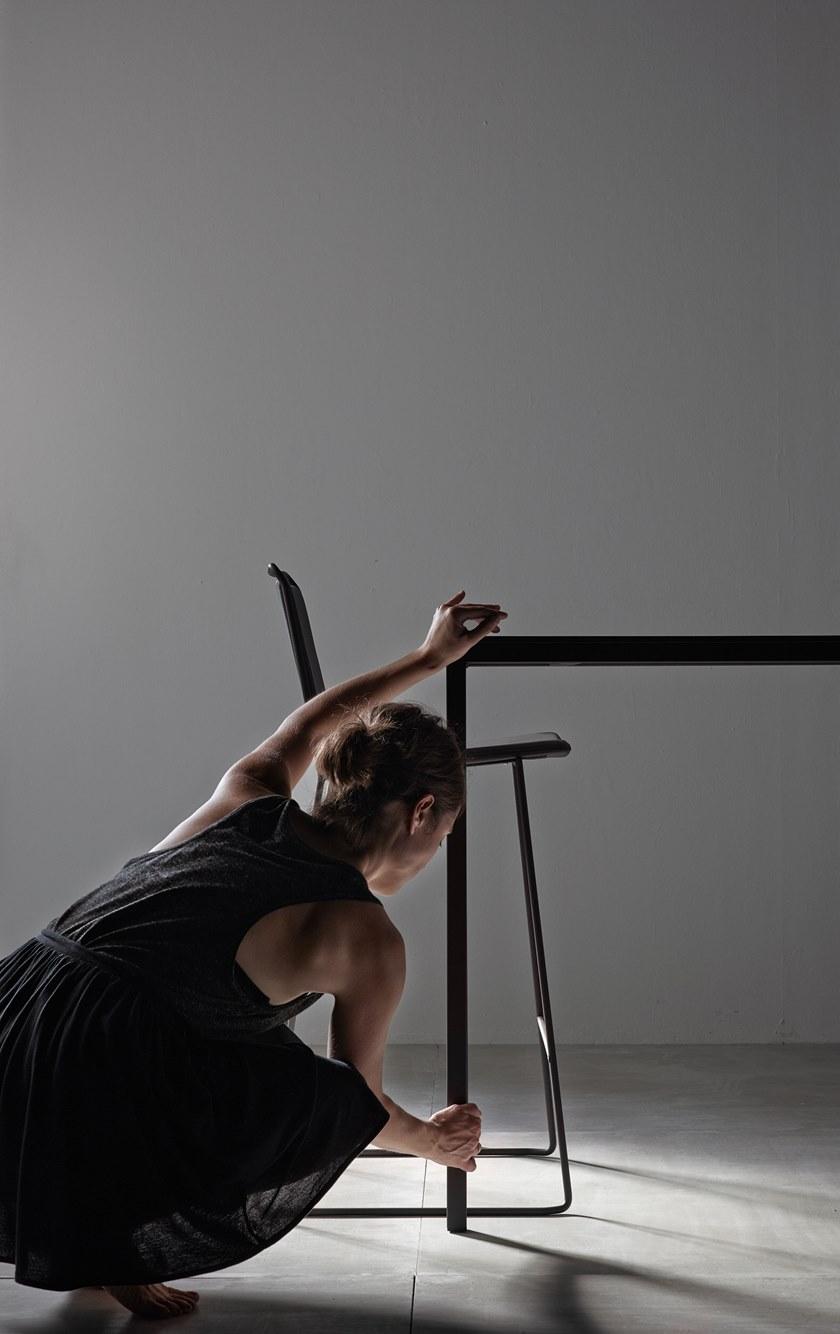 ONDARRETA Стул из высокой стали с сиденьем, обтянутым тканью Alo sun-id-1479200 - Вид №10