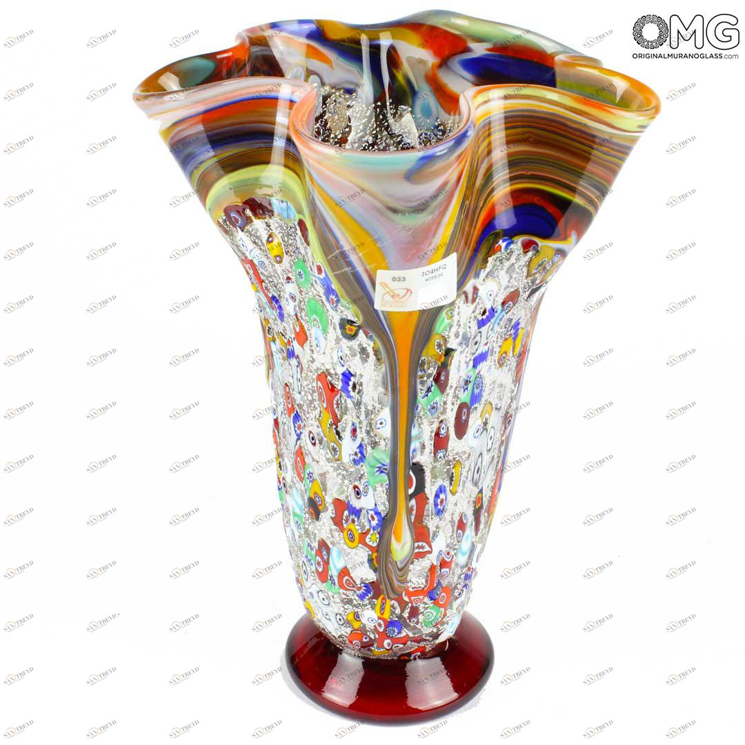 2101 ORIGINALMURANOGLASS Ваза Жёлтый Тюльпан - муранское стекло 15 см 