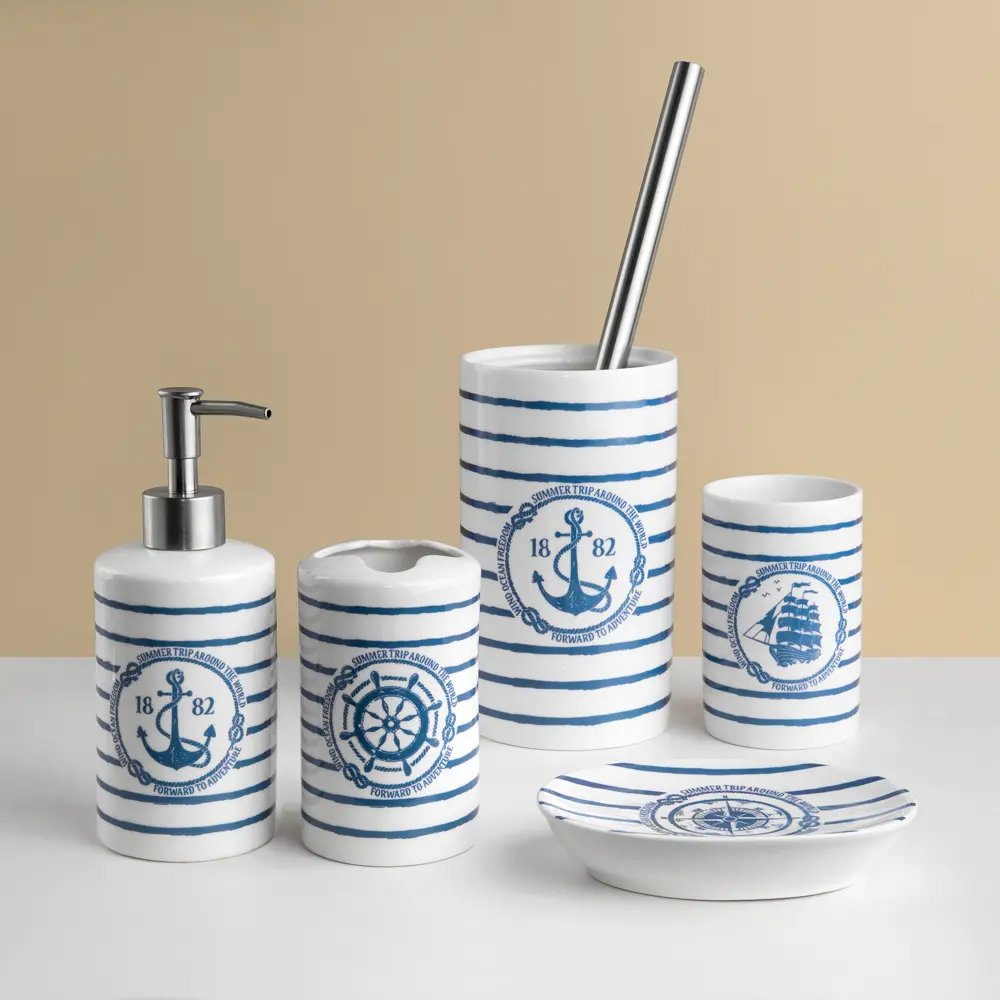 Мыльница Adventure керамика цвет белый/синий VERRAN STLM-2178409 - Вид №3