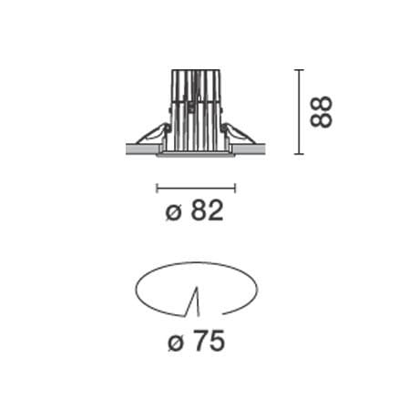 Круглый утопленный светильник для столешниц iGuzzini Reflex C. o. B ARCH-00089560 - Вид №7