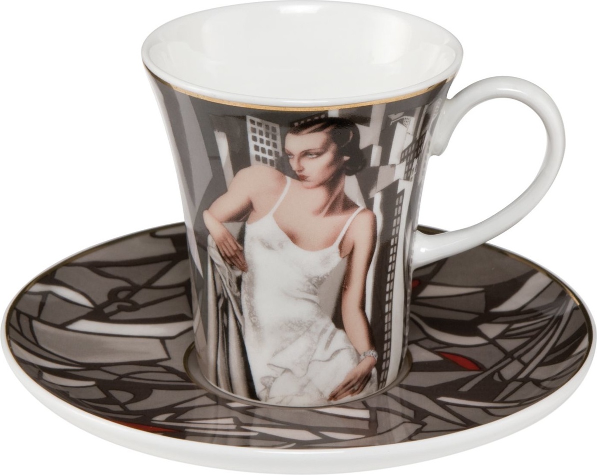 10630693 Goebel Пара кофейная 100мл " Мадам Ботт" Фарфор 