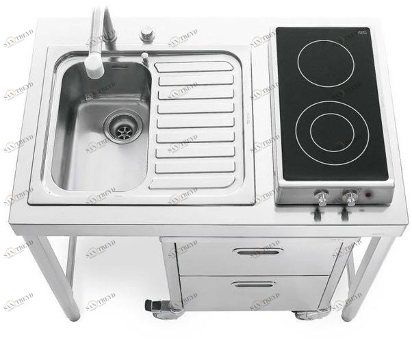 ALPES-INOX Кухонный гарнитур для мытья и готовки из нержавеющей стали Liberi in cucina sun-id-1475138