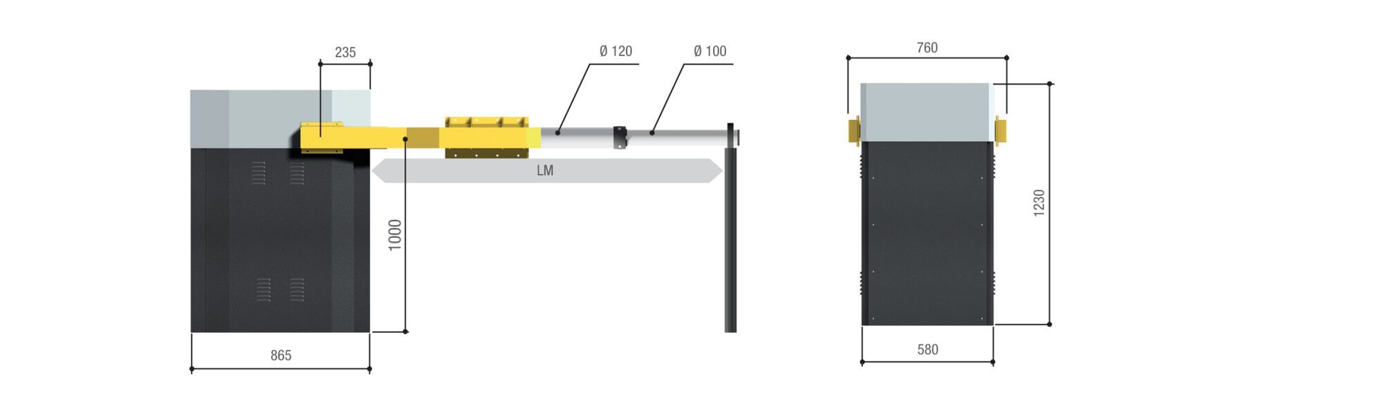 Автоматический барьер из оцинкованной стали CAME GARD 12 ARCH-00137932 - Вид №2