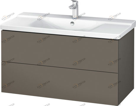 LC625009090 Тумбочка подвесная L-Cube #LC6250 1020 x 481 мм Фланелево-серый шелковисто-матовый лак Duravit