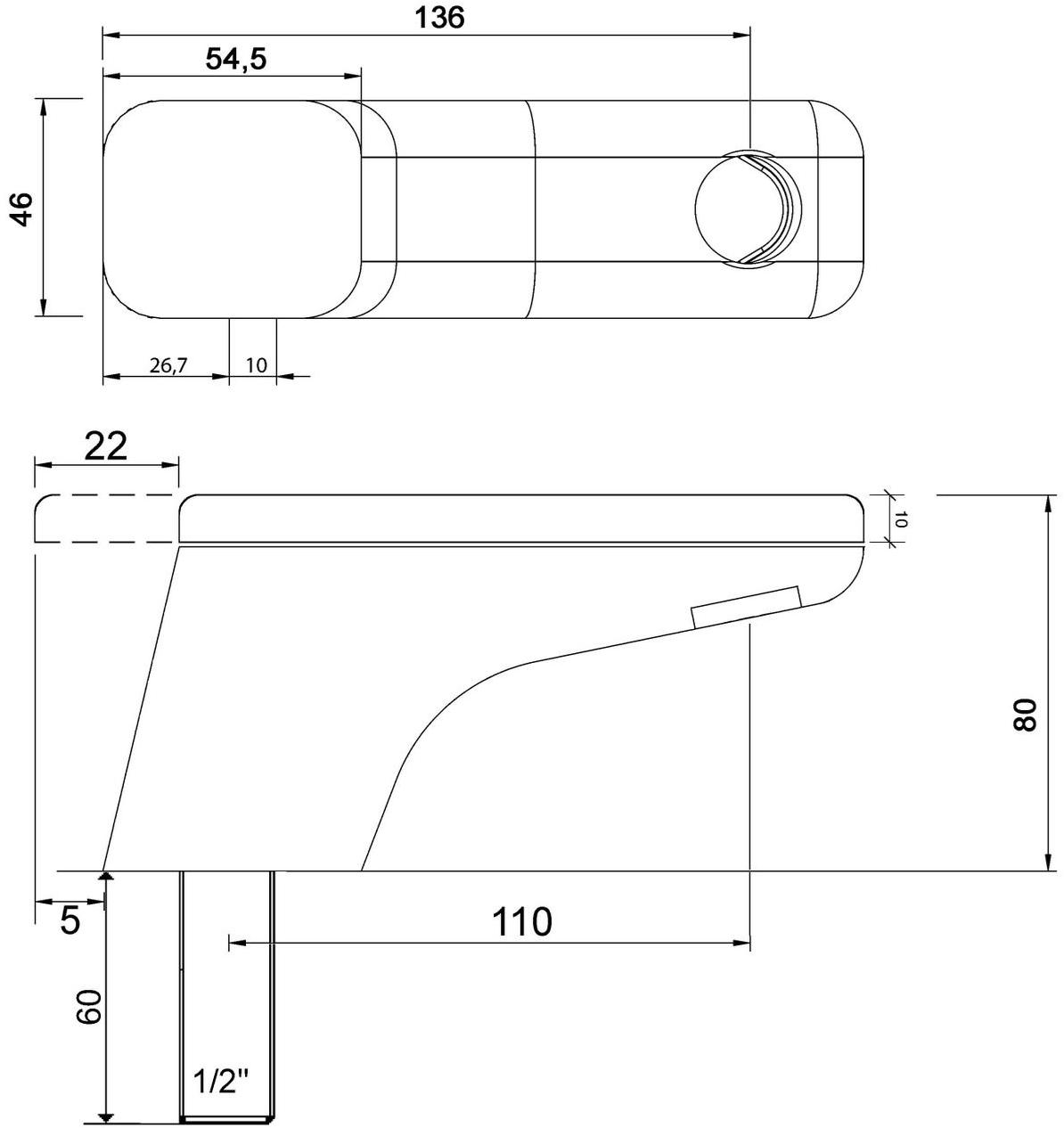 rvb Смеситель для раковины на столешнице с одним отверстием Slide 4515.--.33 - Вид №2