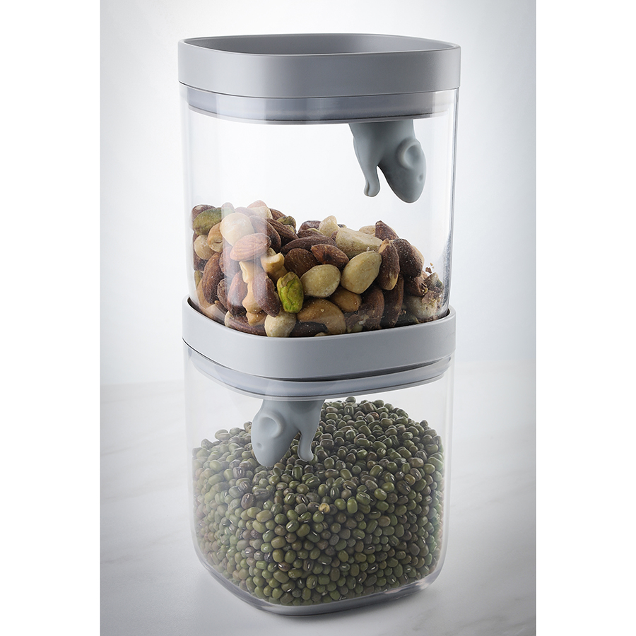 QL10345-CL-GY Контейнер для пищевых продуктов lucky mouse 0,6 л Qualy  - Вид №9