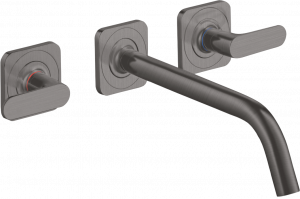 34315340 Смеситель для раковины на 3 отверстия, скрытого монтажа, настенный, с изливом 226 мм, рычажными ручками и накладками AXOR CITTERIO M