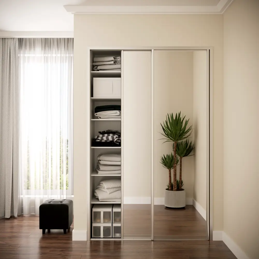 Дверь-купе KONSENSA 225.5x80.4 см с зеркалом профиль матовое серебро STLM-2127473 - Вид №8