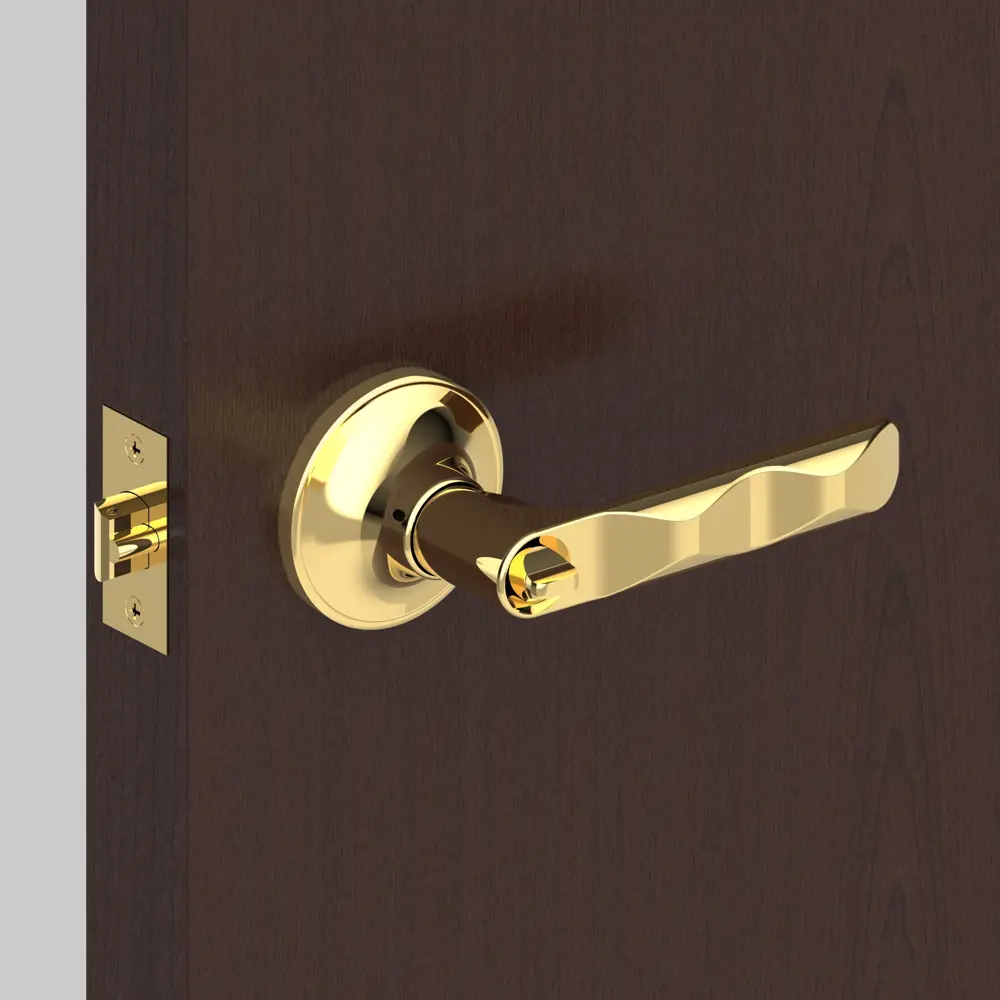 Ручка-защелка 624/BL PB-E, с фиксатором, с ключом, цвет золото FUARO STLM-2004142 - Вид №3