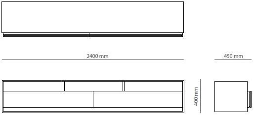 PRADDY Низкая тумба под ТВ с ящиками  Ml300  - Вид №2