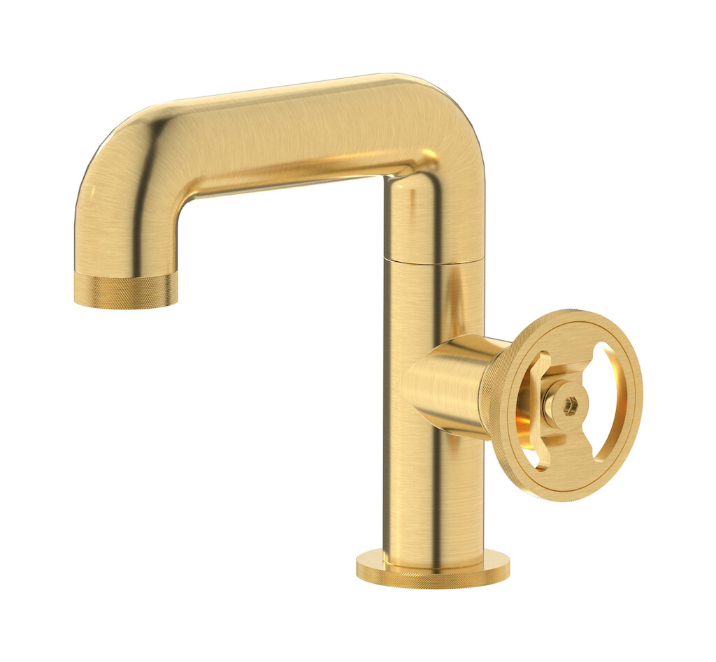 Смеситель для раковины на 1 отверстие в комплекте с донным клапаном WE ARE IB b1200os Brushed Gold Bold