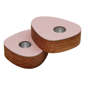 9838 NUPO rose подсвечник для высоких свечей, фигурный 8х10х2,5см, набор 2шт;LIND DNA