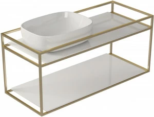 2075OR Подвесная раковина настенная прямоугольная Galassia  золотая