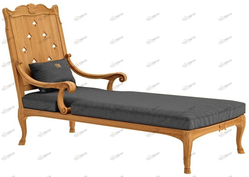 ASTELLO Кресло для отдыха из тика Fleur de lys sun-id-1425228