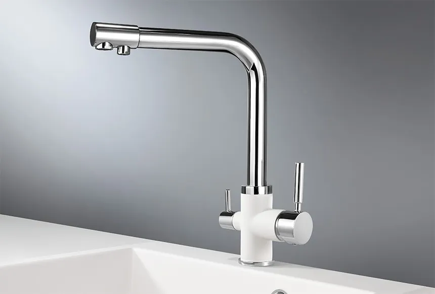 3015, XРОМ/АРКТИК (БЕЛЫЙ), СМЕСИТЕЛЬ КУХОННЫЙ GRANULA 3015-ST15