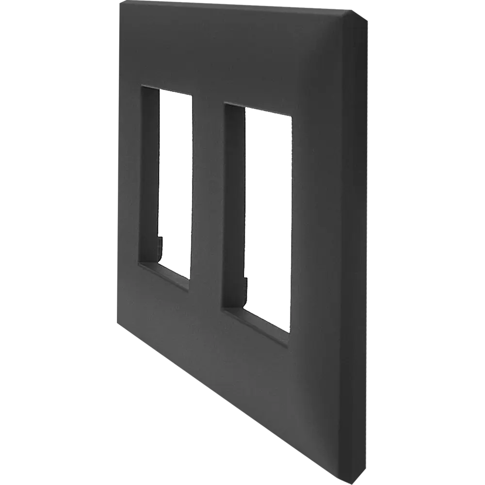 Рамка для розеток и выключателей DKC Avanti 2 поста цвет черный матовый STLM-2030633 - Вид №2