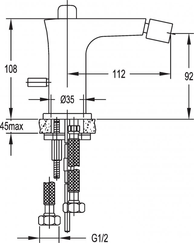 Смеситель на биде Cezares TESORO-F-BS-01-W0 - Вид №1