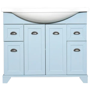 Тумба под раковину напольная Aquaton Шарм 100 см цвет голубой