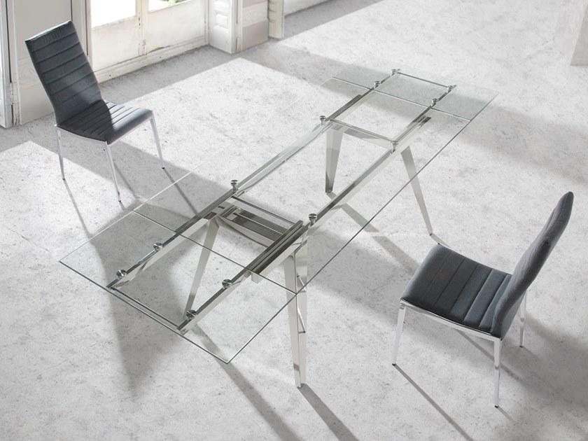 Angel Cerdá Раздвижной обеденный стол из стали и стекла Urban deco 1005 Angel Cerda - Вид №1
