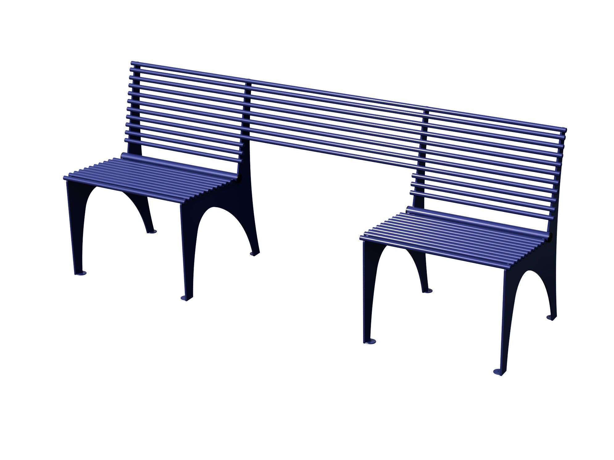 Стальная скамья со спинкой Studio Città концепция ARCH-00122379 - Вид №1