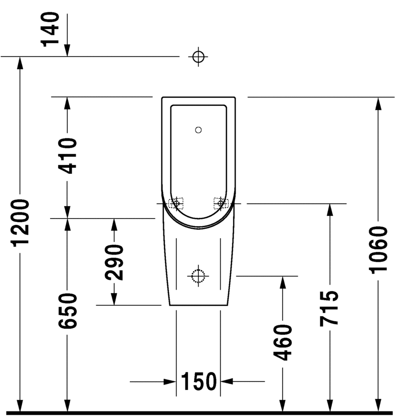 0826250007 Настенный писсуар, уринал с мушкой Duravit Starck 3 - Вид №3