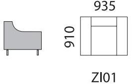 mminterier Кресло из ткани со съемным чехлом с подлокотниками Zigi sun-id-1384906 - Вид №3