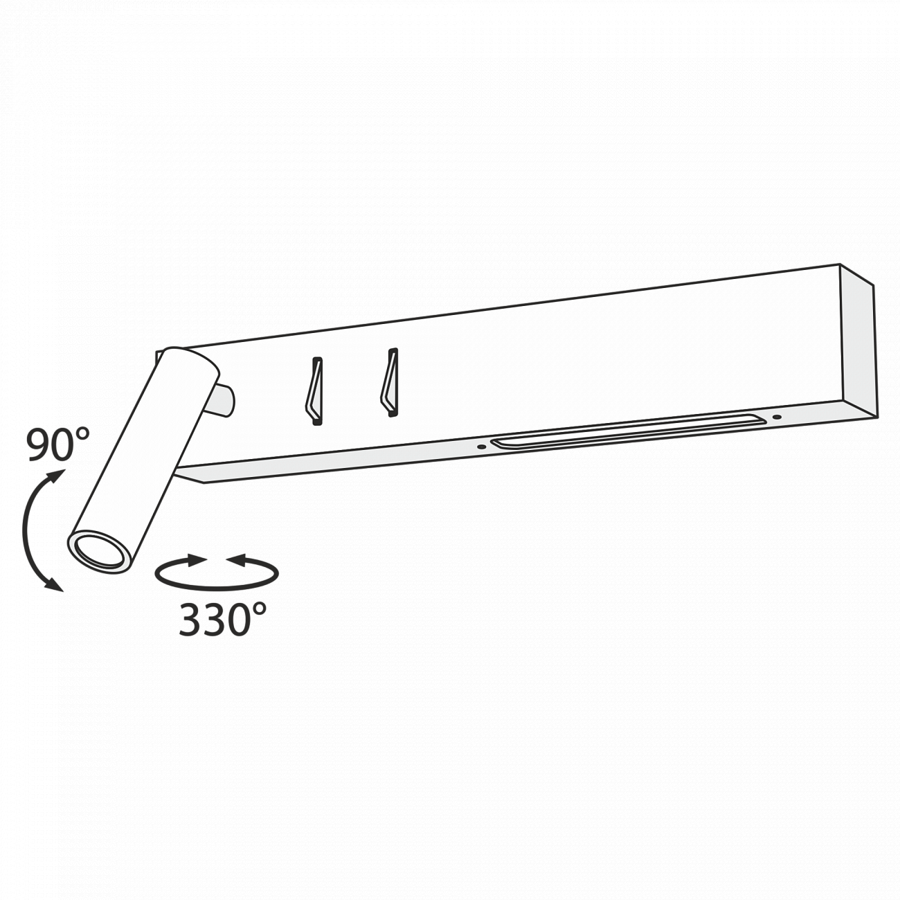 Бра настенное черное Comodo C031WL-L8B3K TECHNICAL CEILING & WALL 00-3957391 Черный  - Вид №1