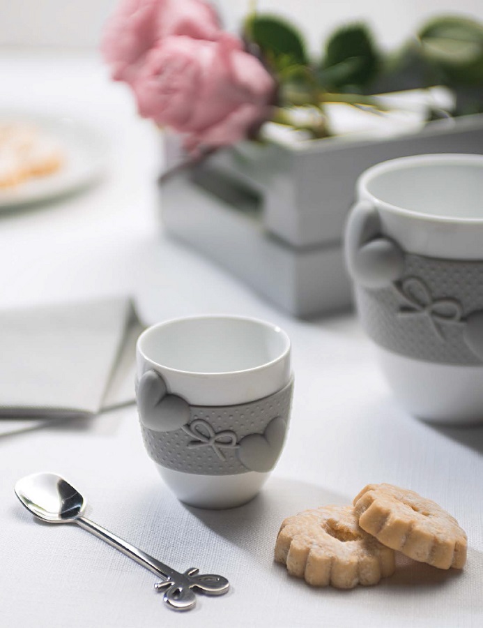 Набор из 2 чашек для кофе Love серый Guzzini 11490033 - Вид №1