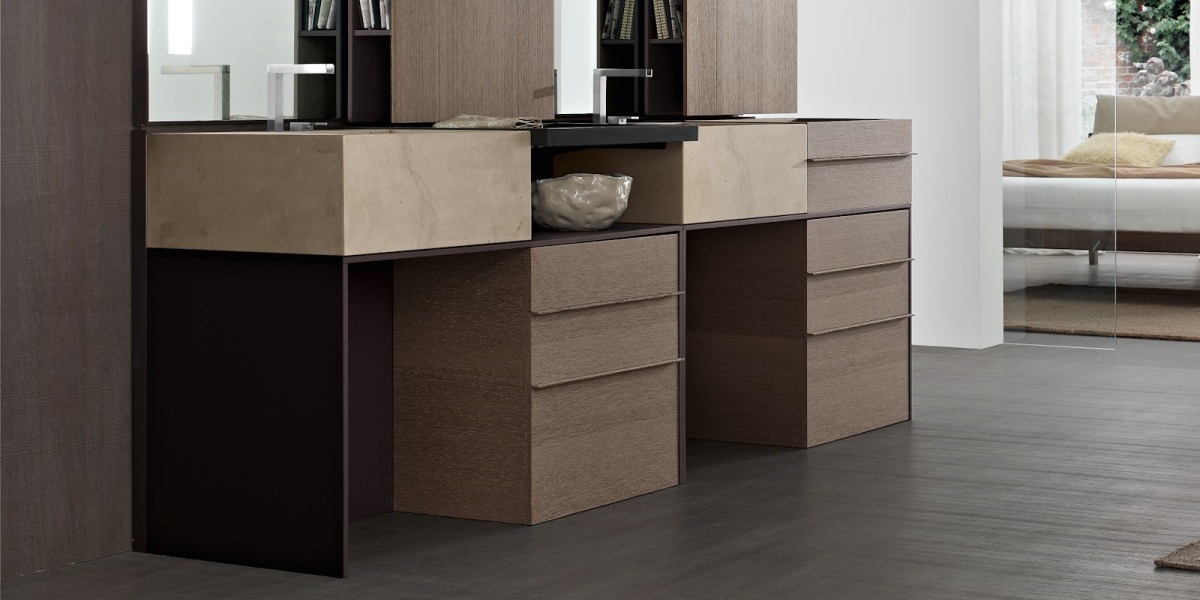 Toscoquattro Тумба на колесах с 2 ящиками ELEMENTS коричневая 20B26MC - Вид №2