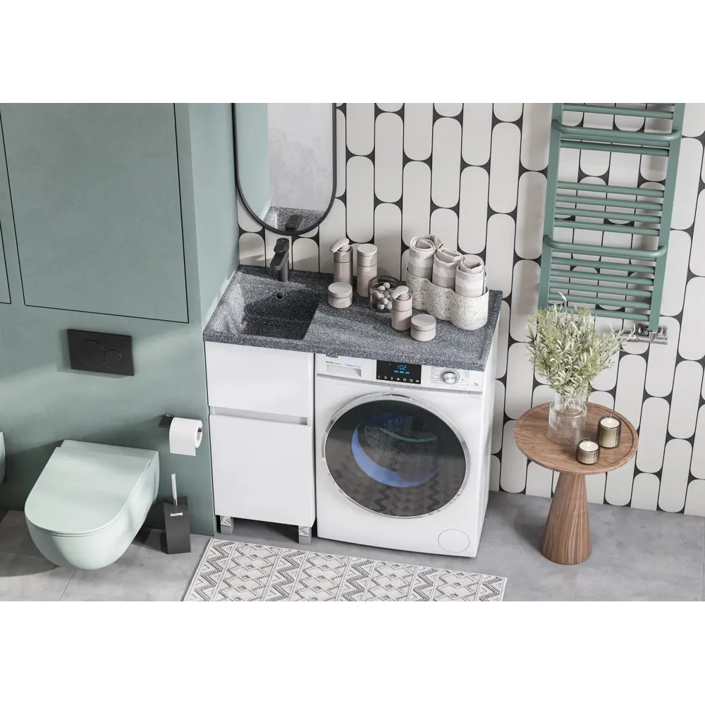 Раковина на стиральную машину Aquaton Лайн 100 см левая графит STLM-2099722 - Вид №4