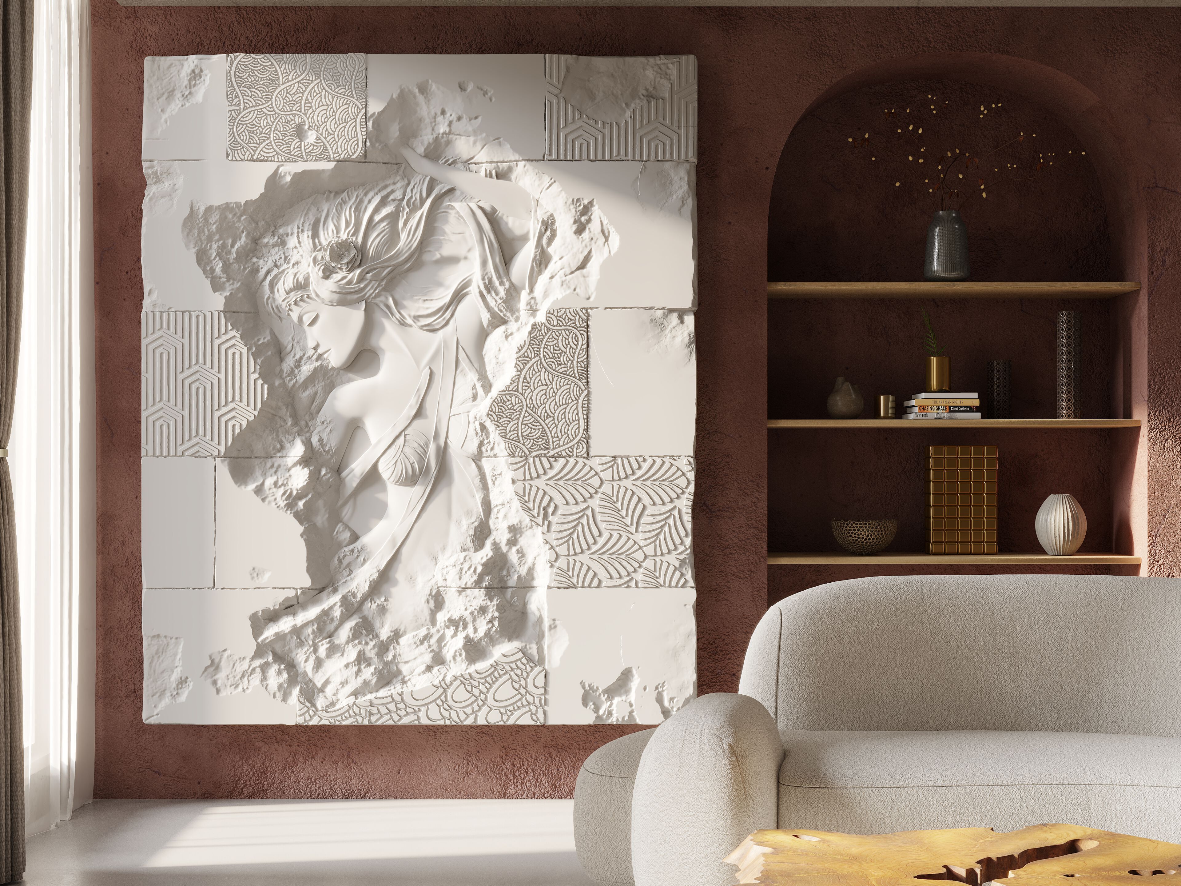 Трехмерная декоративная гипсовая панель WallDeco ZOE ARCH-00029003