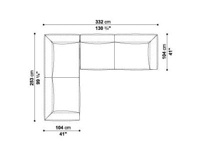 Кожаный угловой диван B&B Italia Michel ARCH-00098797 - Вид №3