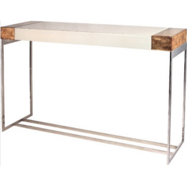 Консоль белая с деревянной отделкой на металлических ножках Capel PUSHA PUSHA 060976 Белый;коричневый;хром  - Вид №2