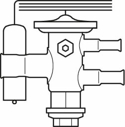 Danfoss TUA/TUAE — Клапаны терморегулирующие со сменными клапанными узлами TUA Корпус клапана с элементом термостат 068U2296  - Вид №7