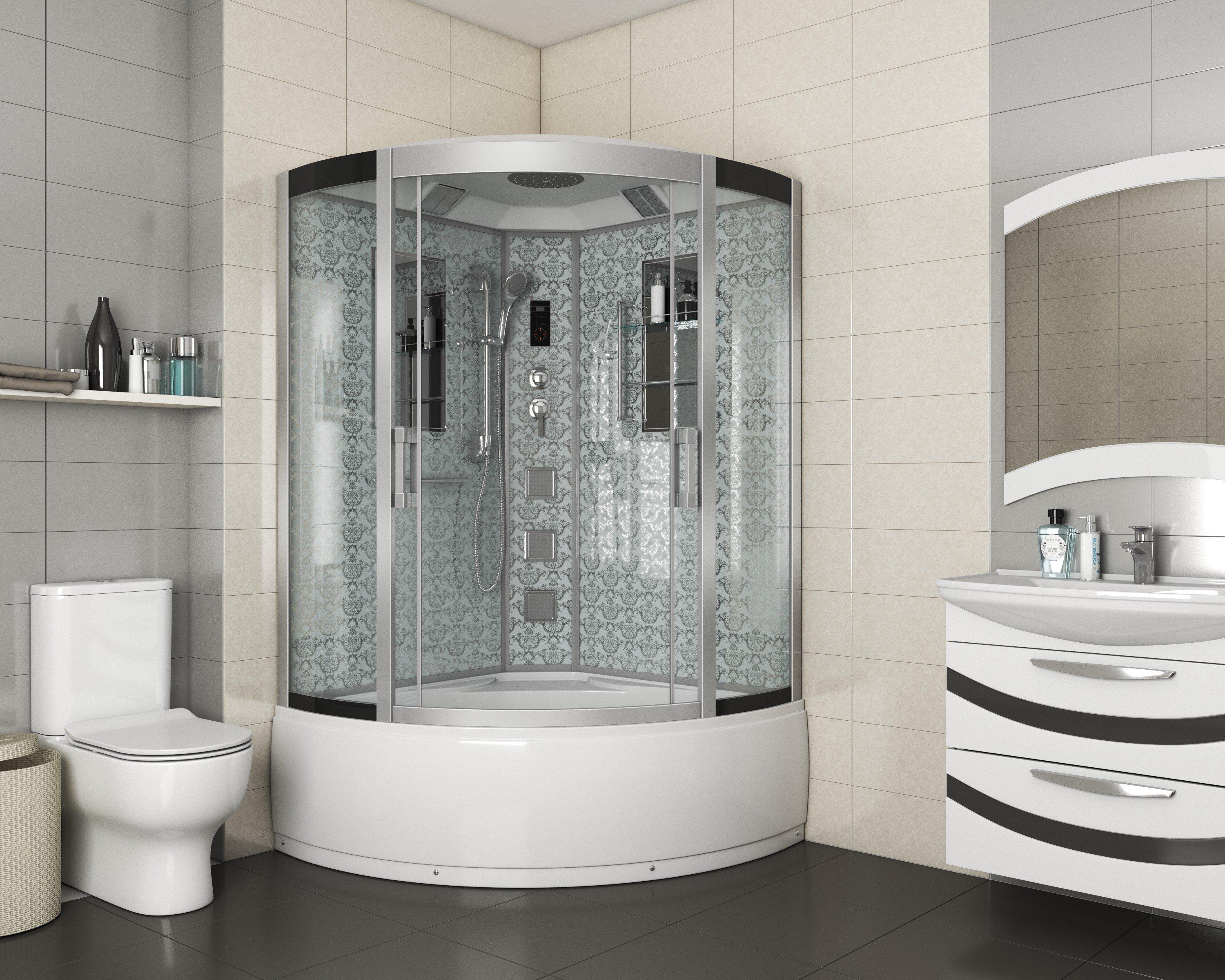 Душевая кабина NG-7744W (1200x1200х2150) высокий поддон стенки БЕЛЫЕ Niagara Luxe - Вид №1