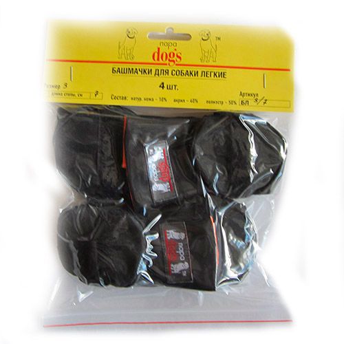 УТ0006433 Башмачки для собак на липучке легкие №3 4шт АНАШКИН 