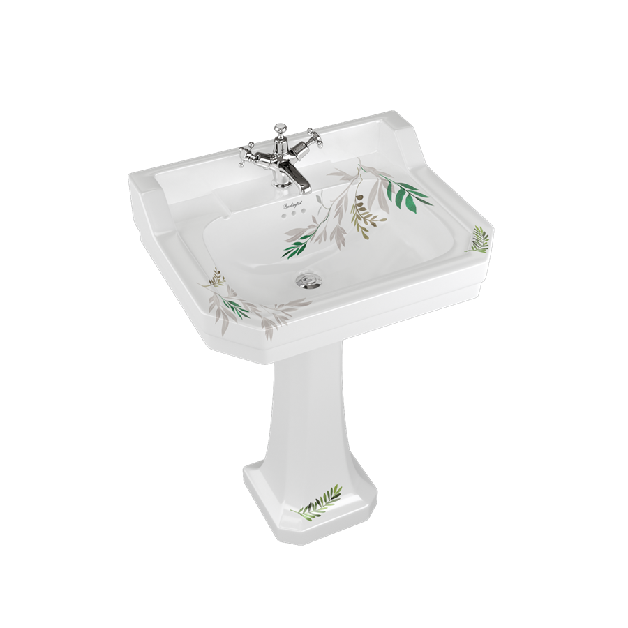 Burlington Bespoke Раковина Edwardian 61 см со стандартной подставкой на заказ Spring Forest с 2-мя отверстиями под смеситель B5 2TH FORE P1 FORE 