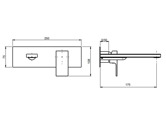 Настенный смеситель для раковины с пластиной без слива Rubinetterie Frattini Vita Due ARCH-00054452 - Вид №27