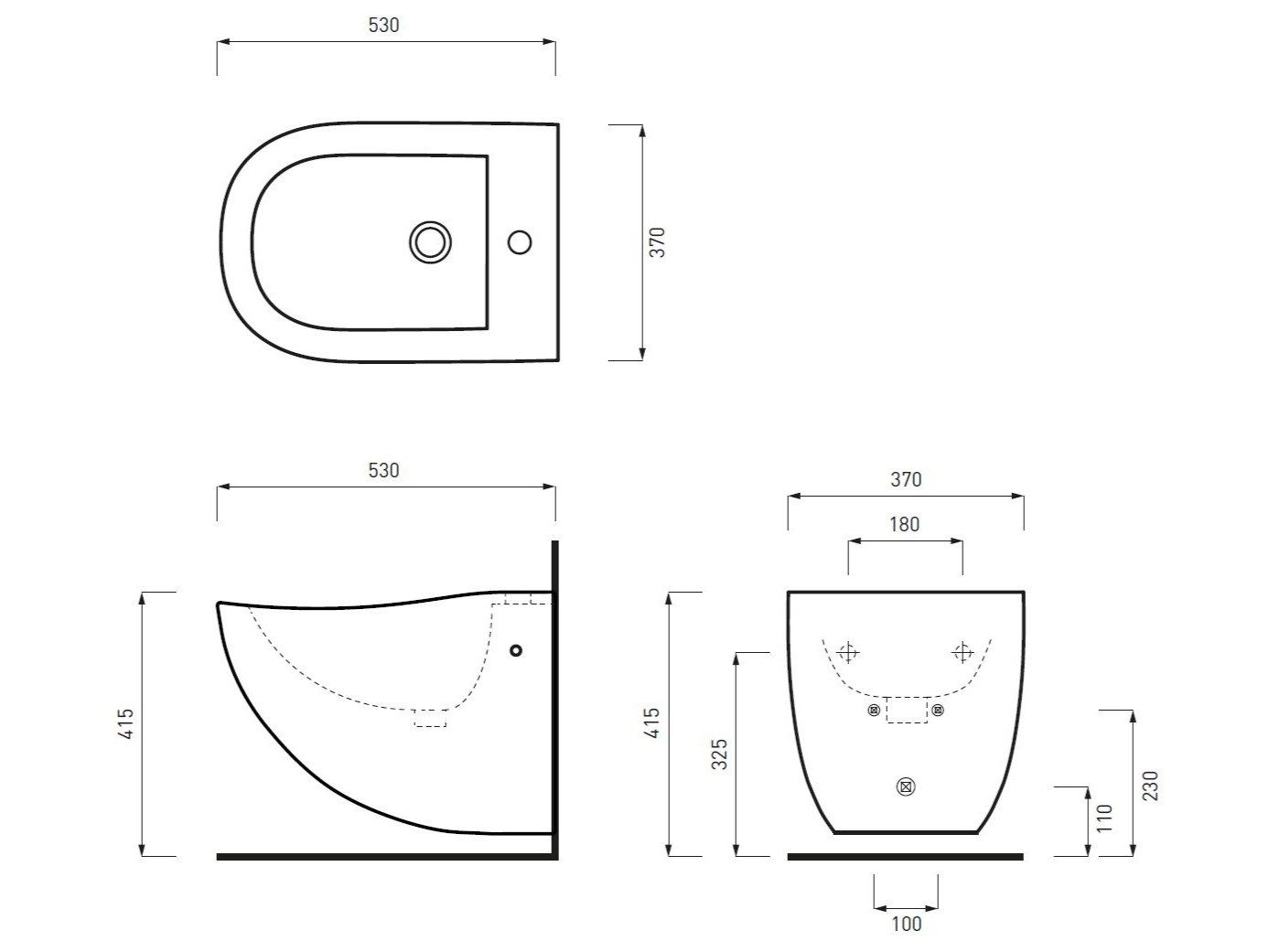 Керамическое подвесное биде Ceramica Cielo Fluid ARCH-00101825 - Вид №2