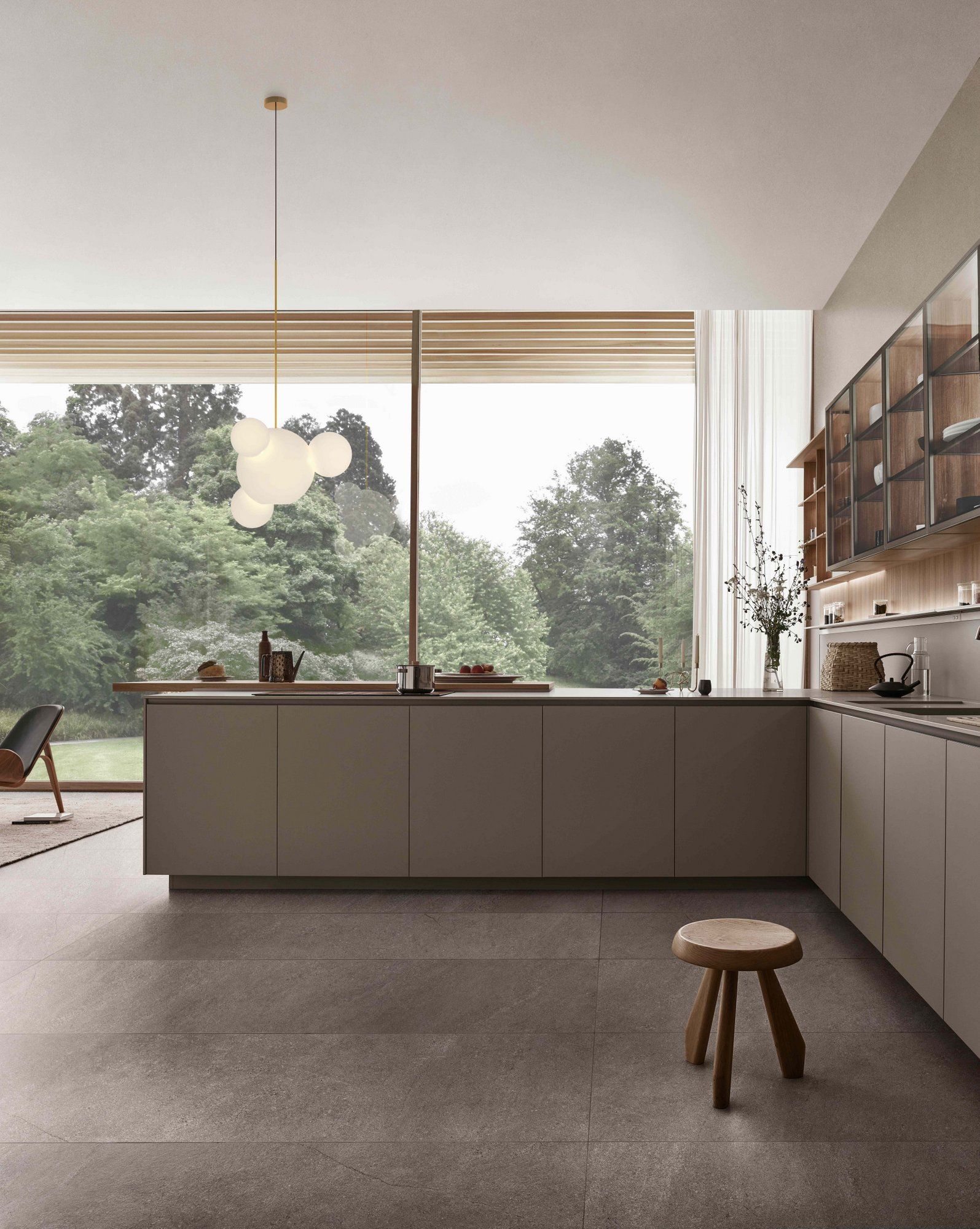 Кухня без ручек на заказ с полуостровом ERNESTOMEDA знак ARCH-00069072 - Вид №12