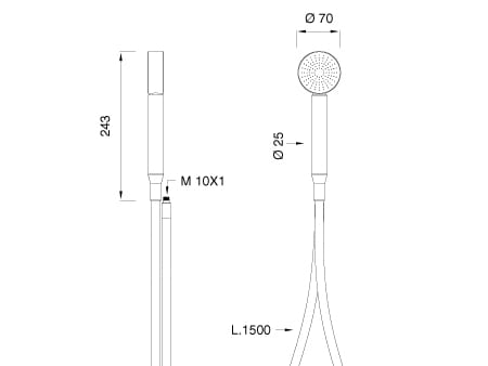 Настенный ручной душ из нержавеющей стали CEADESIGN LUTEZIA ARCH-00095849 - Вид №2