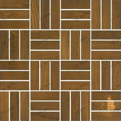 Мозаика и 3D панели из дерева Tarsi Паркет 307 Дуб Селект с брашью (Текстурированная) 331х331 мм 1401100121