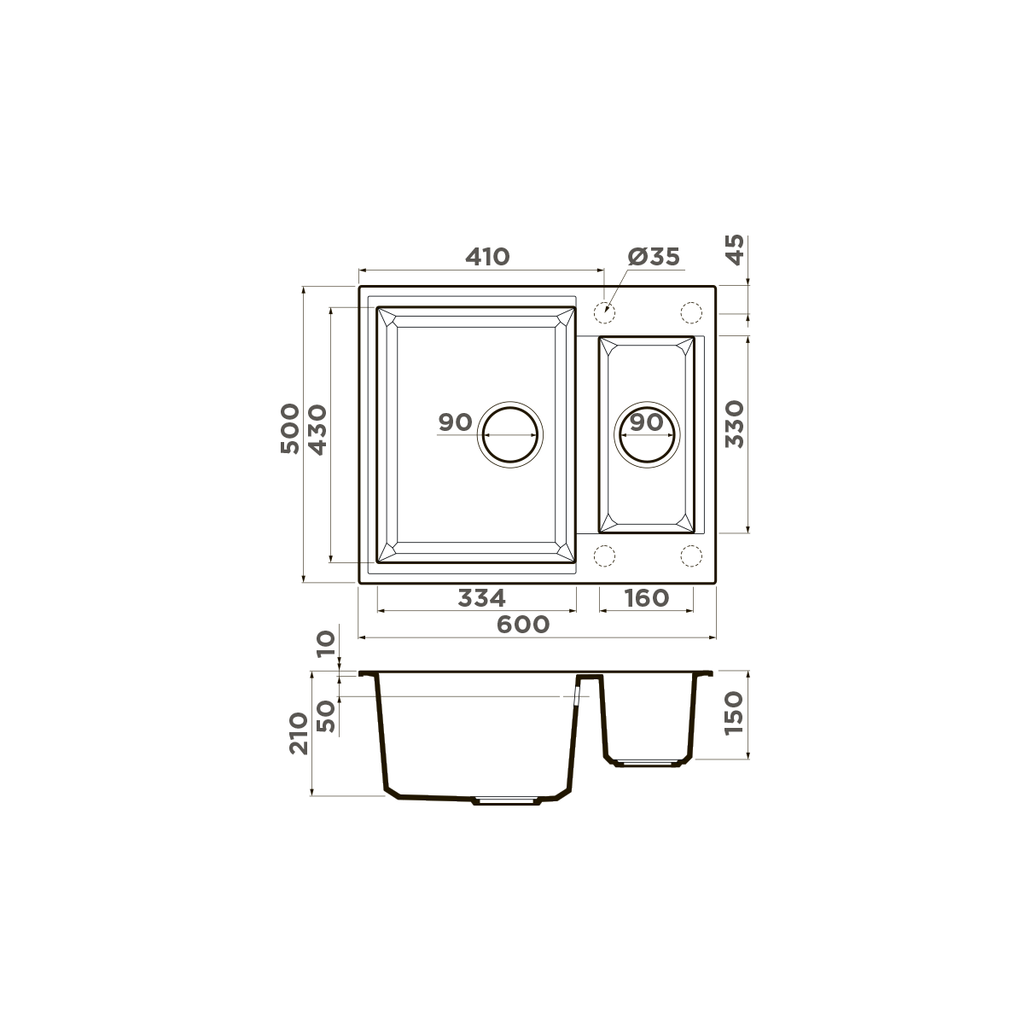 Кухонная мойка Sakaime 60-2 CH OMOIKIRI 4993913 - Вид №4