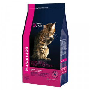 ПР0033750 Корм для кошек для стерилизованных или имеющих избыточный вес, курица сух. 400г Eukanuba